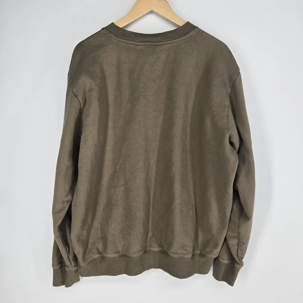 Teddy Fresh Sweatshirt Mens XL Brown Bear Patch Crewneck Pullover Sweater